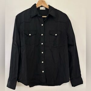 Aritzia Wilfred Free Black Western Snap Button Down Shirt (XS)